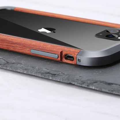 R-JUST Metal + Wood Frame Protective Case, For iPhone 11, For iPhone 11 Pro, For iPhone 11 Pro Max, For iPhone X / XS, For iPhone XS Max, For iPhone XR