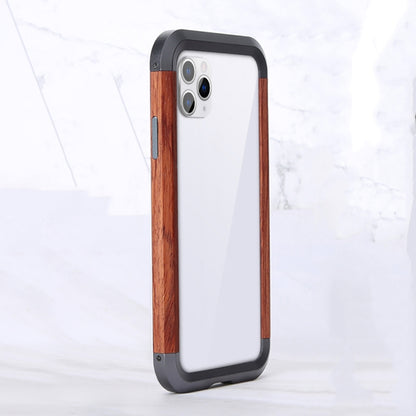 R-JUST Metal + Wood Frame Protective Case, For iPhone 11, For iPhone 11 Pro, For iPhone 11 Pro Max, For iPhone X / XS, For iPhone XS Max, For iPhone XR