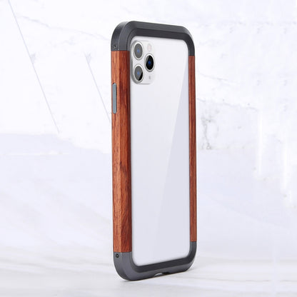 R-JUST Metal + Wood Frame Protective Case, For iPhone 11, For iPhone 11 Pro, For iPhone 11 Pro Max, For iPhone X / XS, For iPhone XS Max, For iPhone XR