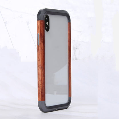 R-JUST Metal + Wood Frame Protective Case, For iPhone 11, For iPhone 11 Pro, For iPhone 11 Pro Max, For iPhone X / XS, For iPhone XS Max, For iPhone XR