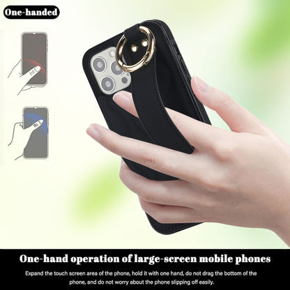 Non-slip Full Coverage Ring PU Phone Case with Wristband, For iPhone 12 Pro / 12, For iPhone 12 Pro Max, For iPhone 12 mini, For iPhone 11 Pro Max, For iPhone 11, For iPhone 11 Pro