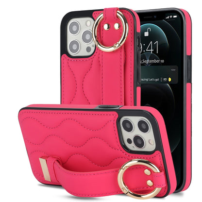 Non-slip Full Coverage Ring PU Phone Case with Wristband, For iPhone 12 Pro / 12, For iPhone 12 Pro Max, For iPhone 12 mini, For iPhone 11 Pro Max, For iPhone 11, For iPhone 11 Pro