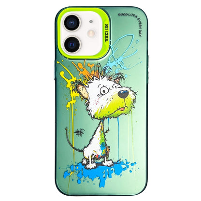 Double Layer Color Silver Series Animal Oil Painting Phone Case, For iPhone 12, For iPhone 12 Pro Max