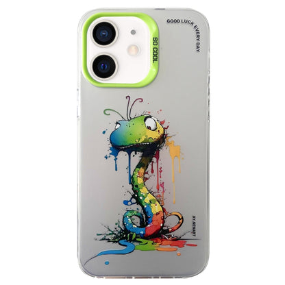 Double Layer Color Silver Series Animal Oil Painting Phone Case, For iPhone 12, For iPhone 12 Pro Max