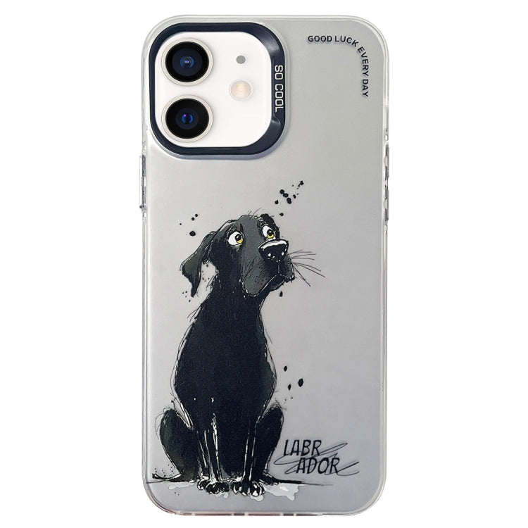 Double Layer Color Silver Series Animal Oil Painting Phone Case, For iPhone 12, For iPhone 12 Pro Max