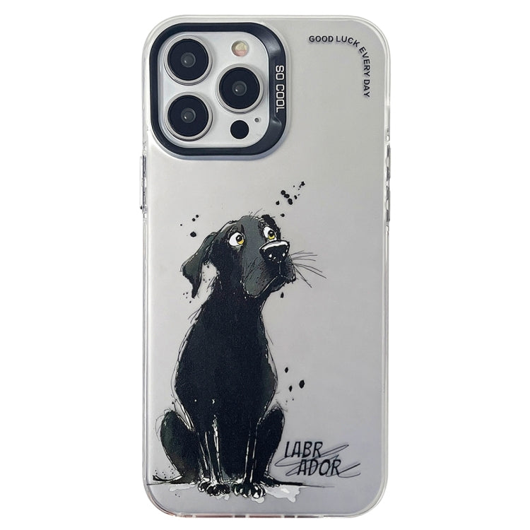 Double Layer Color Silver Series Animal Oil Painting Phone Case, For iPhone 12, For iPhone 12 Pro Max
