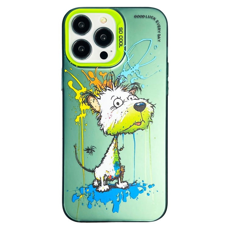 Double Layer Color Silver Series Animal Oil Painting Phone Case, For iPhone 12 Pro, For iPhone 11