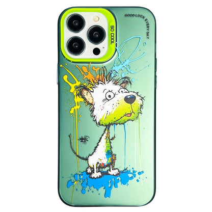Double Layer Color Silver Series Animal Oil Painting Phone Case, For iPhone 12 Pro, For iPhone 11