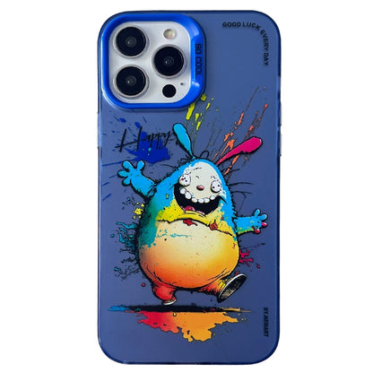 Double Layer Color Silver Series Animal Oil Painting Phone Case, For iPhone 12 Pro, For iPhone 11