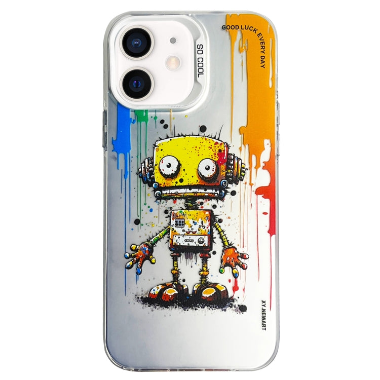 Double Layer Color Silver Series Animal Oil Painting Phone Case, For iPhone 12 Pro, For iPhone 11
