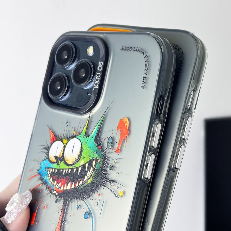 Double Layer Color Silver Series Animal Oil Painting Phone Case, For iPhone 12 Pro, For iPhone 11