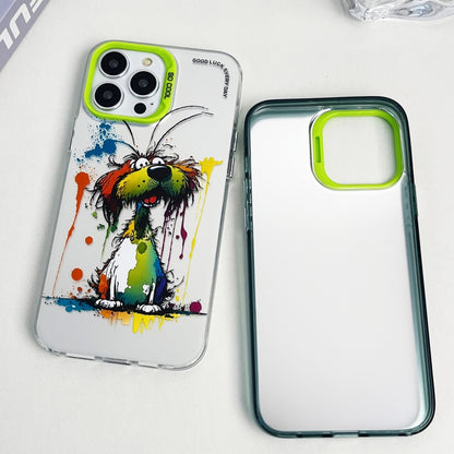 Double Layer Color Silver Series Animal Oil Painting Phone Case, For iPhone 12, For iPhone 12 Pro Max