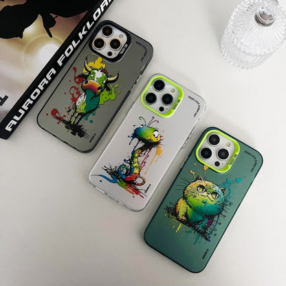 Double Layer Color Silver Series Animal Oil Painting Phone Case, For iPhone 12, For iPhone 12 Pro Max