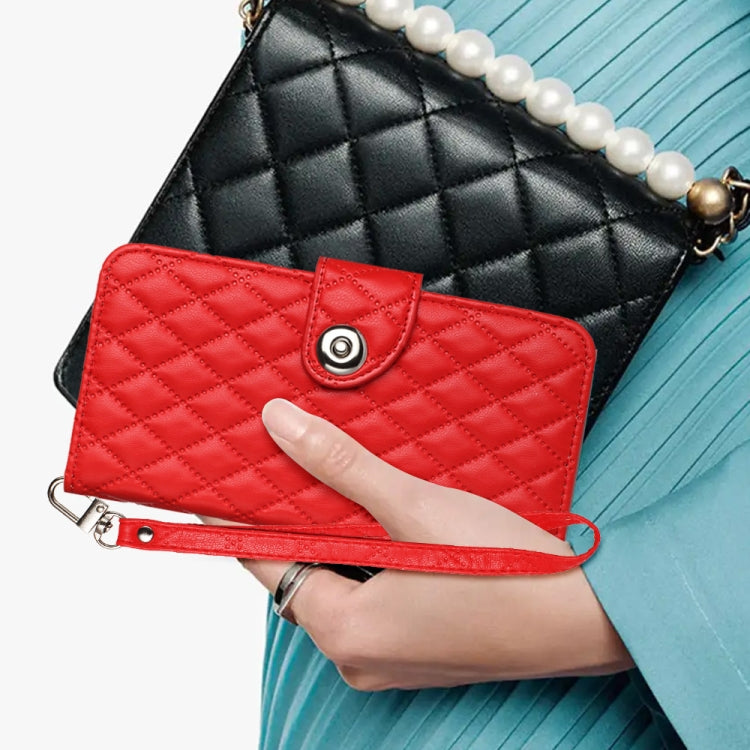 Rhombic Texture Flip Leather Phone Case with Lanyard, For iPhone 11, For iPhone 11 Pro, For iPhone XS / X, For iPhone XR, For iPhone XS Max, For iPhone 8 Plus / 7 Plus / 6s Plus