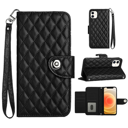 Rhombic Texture Flip Leather Phone Case with Lanyard, For iPhone 11, For iPhone 11 Pro, For iPhone XS / X, For iPhone XR, For iPhone XS Max, For iPhone 8 Plus / 7 Plus / 6s Plus