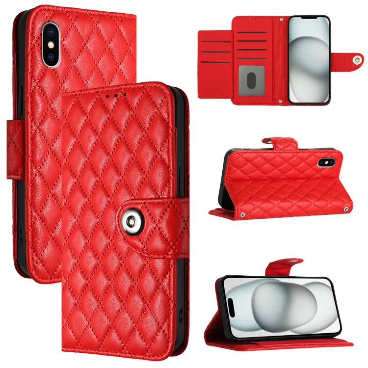 Rhombic Texture Flip Leather Phone Case with Lanyard, For iPhone 11, For iPhone 11 Pro, For iPhone XS / X, For iPhone XR, For iPhone XS Max, For iPhone 8 Plus / 7 Plus / 6s Plus