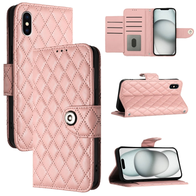 Rhombic Texture Flip Leather Phone Case with Lanyard, For iPhone 11, For iPhone 11 Pro, For iPhone XS / X, For iPhone XR, For iPhone XS Max, For iPhone 8 Plus / 7 Plus / 6s Plus