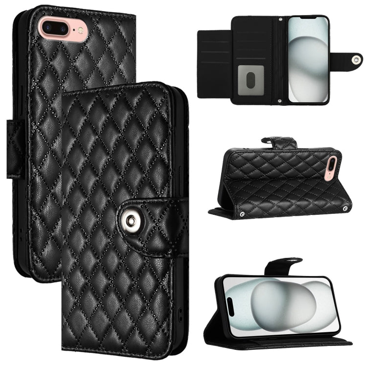 Rhombic Texture Flip Leather Phone Case with Lanyard, For iPhone 11, For iPhone 11 Pro, For iPhone XS / X, For iPhone XR, For iPhone XS Max, For iPhone 8 Plus / 7 Plus / 6s Plus