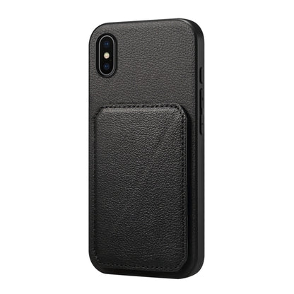 D04 Calf Texture Dual Card Slot Holder Phone Case, For iPhone 11, For iPhone 11 Pro, For iPhone X / XS, For iPhone XR, For iPhone XS Max, For iPhone 7 Plus / 8 Plus