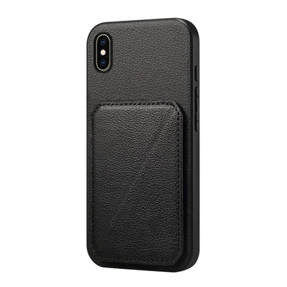 D04 Calf Texture Dual Card Slot Holder Phone Case, For iPhone 11, For iPhone 11 Pro, For iPhone X / XS, For iPhone XR, For iPhone XS Max, For iPhone 7 Plus / 8 Plus