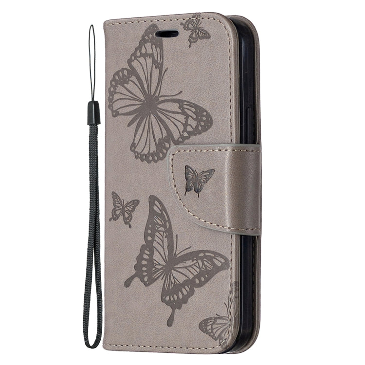 Embossing Two Butterflies Pattern Horizontal Flip PU Leather Case with Holder & Card Slot & Wallet & Lanyard, For iPhone 12 mini, For iPhone 12 / 12 Pro, For iPhone 12 Pro Max, For Samsung Galaxy Note20, For Samsung Galaxy Note20 Ultra