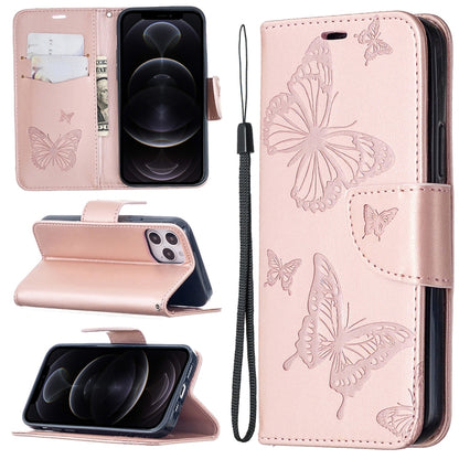 Embossing Two Butterflies Pattern Horizontal Flip PU Leather Case with Holder & Card Slot & Wallet & Lanyard, For iPhone 12 mini, For iPhone 12 / 12 Pro, For iPhone 12 Pro Max, For Samsung Galaxy Note20, For Samsung Galaxy Note20 Ultra