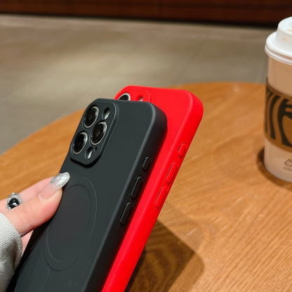 Solid Color Liquid Silicone MagSafe Magnetic Phone Case, For iPhone 11, For iPhone 11 Pro
