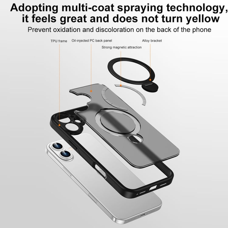 Matte Texture 360 Degree Rotary Tone Holder MagSafe Phone Case, For iPhone 12, For iPhone 12 Pro Max, For iPhone 12 Pro, For iPhone 11