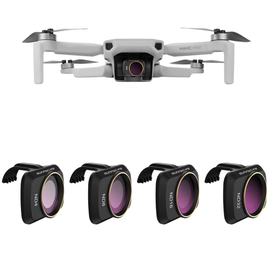 Filtro de lente Sunnylife MM-FI9256 para drone DJI Mavic mini 4 em 1: ND4+ND8+ND16+ND32