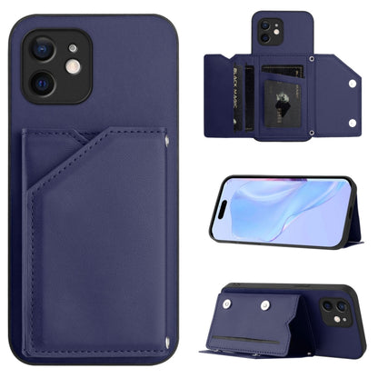 Skin Feel Four Card Slots Phone Case with Wrist Strap, For iPhone 7 / 8 / SE 2020 2022, For iPhone 13 Pro Max, For iPhone 13 Pro, For iPhone 13, For iPhone 13 mini, For iPhone 12, For iPhone 12 Pro Max, For iPhone 12 Pro