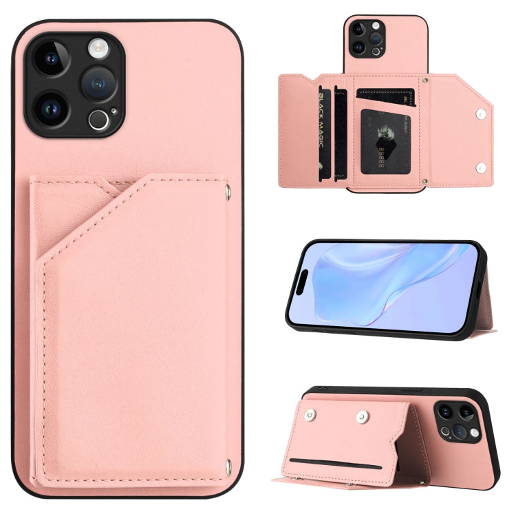Skin Feel Four Card Slots Phone Case with Wrist Strap, For iPhone 7 / 8 / SE 2020 2022, For iPhone 13 Pro Max, For iPhone 13 Pro, For iPhone 13, For iPhone 13 mini, For iPhone 12, For iPhone 12 Pro Max, For iPhone 12 Pro
