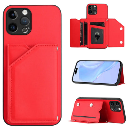 Skin Feel Four Card Slots Phone Case with Wrist Strap, For iPhone 7 / 8 / SE 2020 2022, For iPhone 13 Pro Max, For iPhone 13 Pro, For iPhone 13, For iPhone 13 mini, For iPhone 12, For iPhone 12 Pro Max, For iPhone 12 Pro
