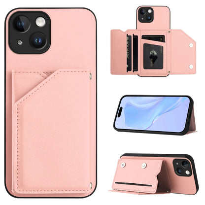 Skin Feel Four Card Slots Phone Case with Wrist Strap, For iPhone 7 / 8 / SE 2020 2022, For iPhone 13 Pro Max, For iPhone 13 Pro, For iPhone 13, For iPhone 13 mini, For iPhone 12, For iPhone 12 Pro Max, For iPhone 12 Pro