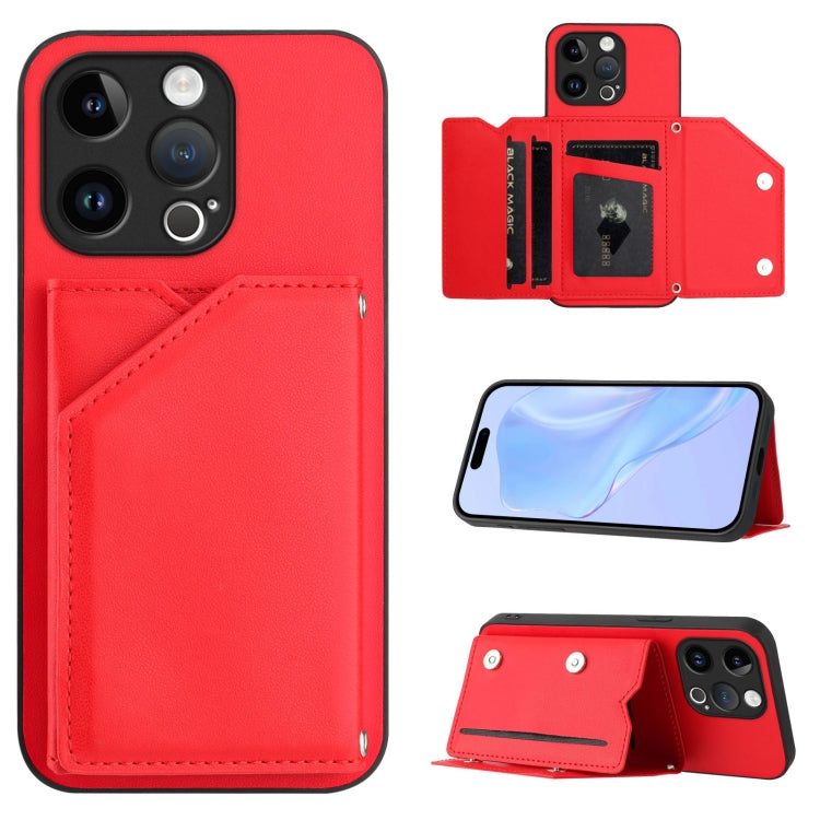 Skin Feel Four Card Slots Phone Case with Wrist Strap, For iPhone 7 / 8 / SE 2020 2022, For iPhone 13 Pro Max, For iPhone 13 Pro, For iPhone 13, For iPhone 13 mini, For iPhone 12, For iPhone 12 Pro Max, For iPhone 12 Pro
