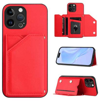 Skin Feel Four Card Slots Phone Case with Wrist Strap, For iPhone 7 / 8 / SE 2020 2022, For iPhone 13 Pro Max, For iPhone 13 Pro, For iPhone 13, For iPhone 13 mini, For iPhone 12, For iPhone 12 Pro Max, For iPhone 12 Pro