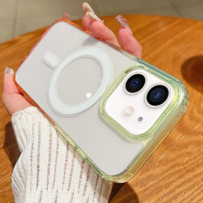 Contrast Color Gradient Transparent MagSafe Phone Case, For iPhone 11, For iPhone 11 Pro