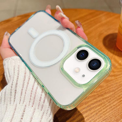 Contrast Color Gradient Transparent MagSafe Phone Case, For iPhone 11, For iPhone 11 Pro