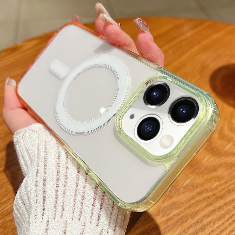Contrast Color Gradient Transparent MagSafe Phone Case, For iPhone 11, For iPhone 11 Pro