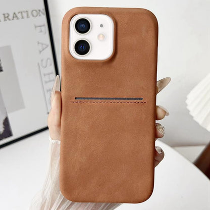Skin Feel Sheepskin Card Slot Phone Case, For iPhone 12 / 12 Pro, For iPhone 12 Pro Max