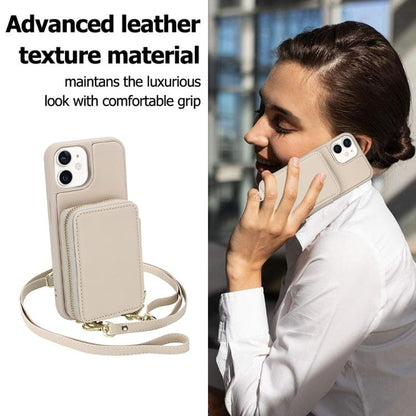 Crossbody Zipper RFID Card Bag Phone Case, For iPhone 12 / 12 Pro, For iPhone 12 Pro Max, For iPhone 11 Pro Max, For iPhone 11, For iPhone 11 Pro