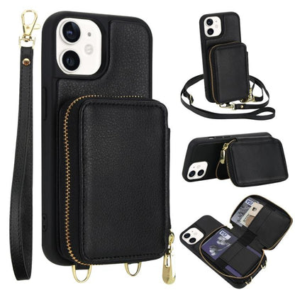 Crossbody Zipper RFID Card Bag Phone Case, For iPhone 12 / 12 Pro, For iPhone 12 Pro Max, For iPhone 11 Pro Max, For iPhone 11, For iPhone 11 Pro