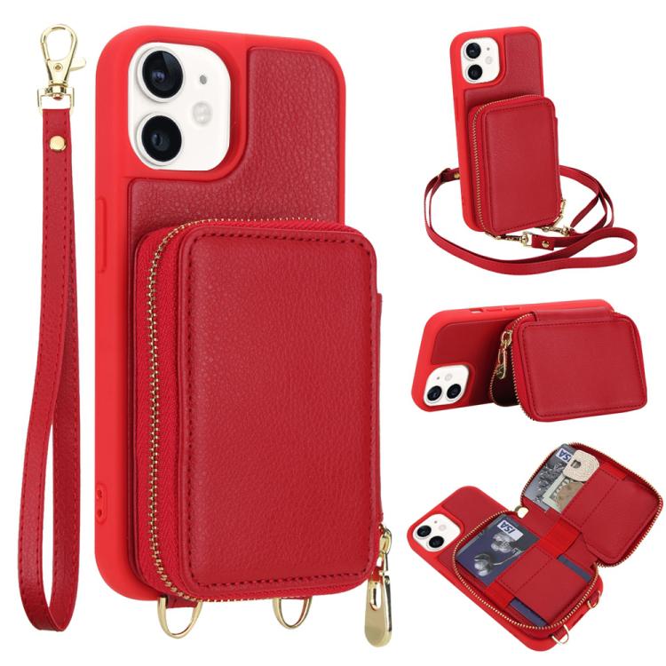Crossbody Zipper RFID Card Bag Phone Case, For iPhone 12 / 12 Pro, For iPhone 12 Pro Max, For iPhone 11 Pro Max, For iPhone 11, For iPhone 11 Pro