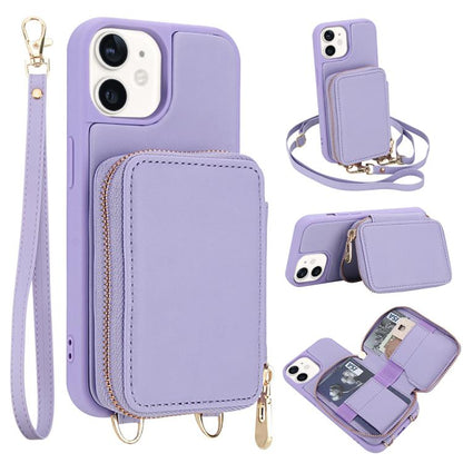 Crossbody Zipper RFID Card Bag Phone Case, For iPhone 12 / 12 Pro, For iPhone 12 Pro Max, For iPhone 11 Pro Max, For iPhone 11, For iPhone 11 Pro