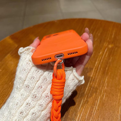 Solid Color Liquid Silicone Magnetic Phone Case with Lanyard, For iPhone 11, For iPhone 11 Pro