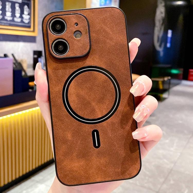 Lambskin Faux Leather Magnetic Phone Case, For iPhone 11, For iPhone 11 Pro