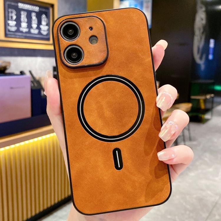 Lambskin Faux Leather Magnetic Phone Case, For iPhone 11, For iPhone 11 Pro