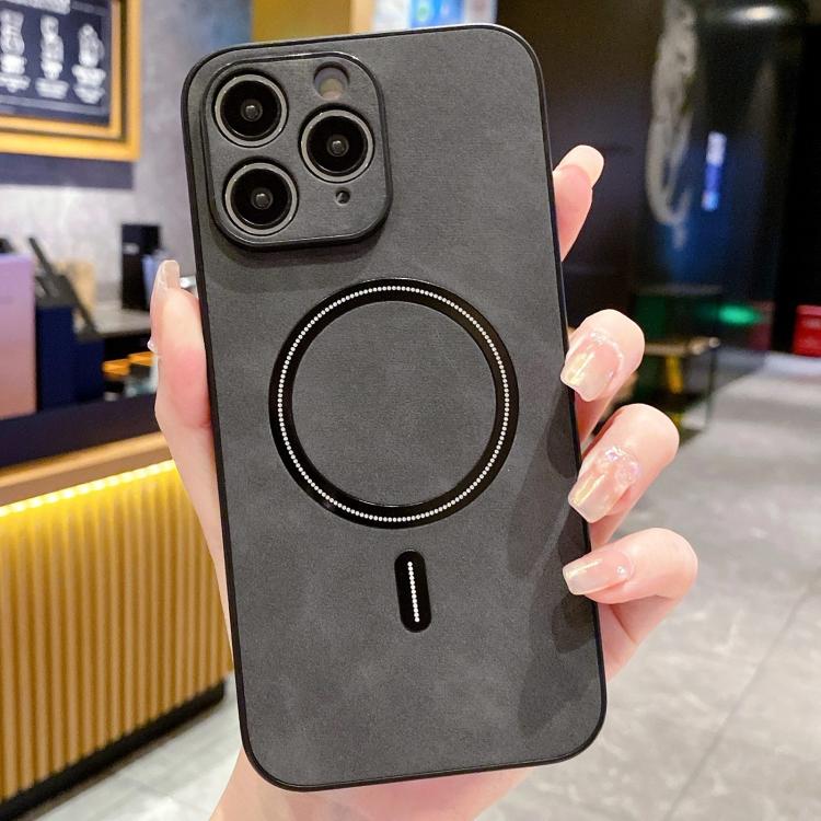 Lambskin Faux Leather Magnetic Phone Case, For iPhone 11, For iPhone 11 Pro