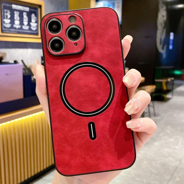 Lambskin Faux Leather Magnetic Phone Case, For iPhone 11, For iPhone 11 Pro