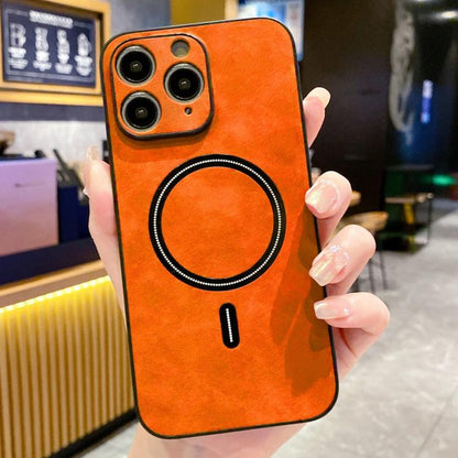 Lambskin Faux Leather Magnetic Phone Case, For iPhone 11, For iPhone 11 Pro