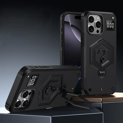 Hexagon Armor Magnetic Holder Weighing Scale Phone Case, For iPhone 12 / 12 Pro, For iPhone 11 Pro Max, For iPhone 11